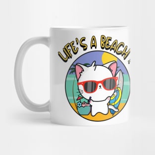 Life's a beach Angora Cat Mug